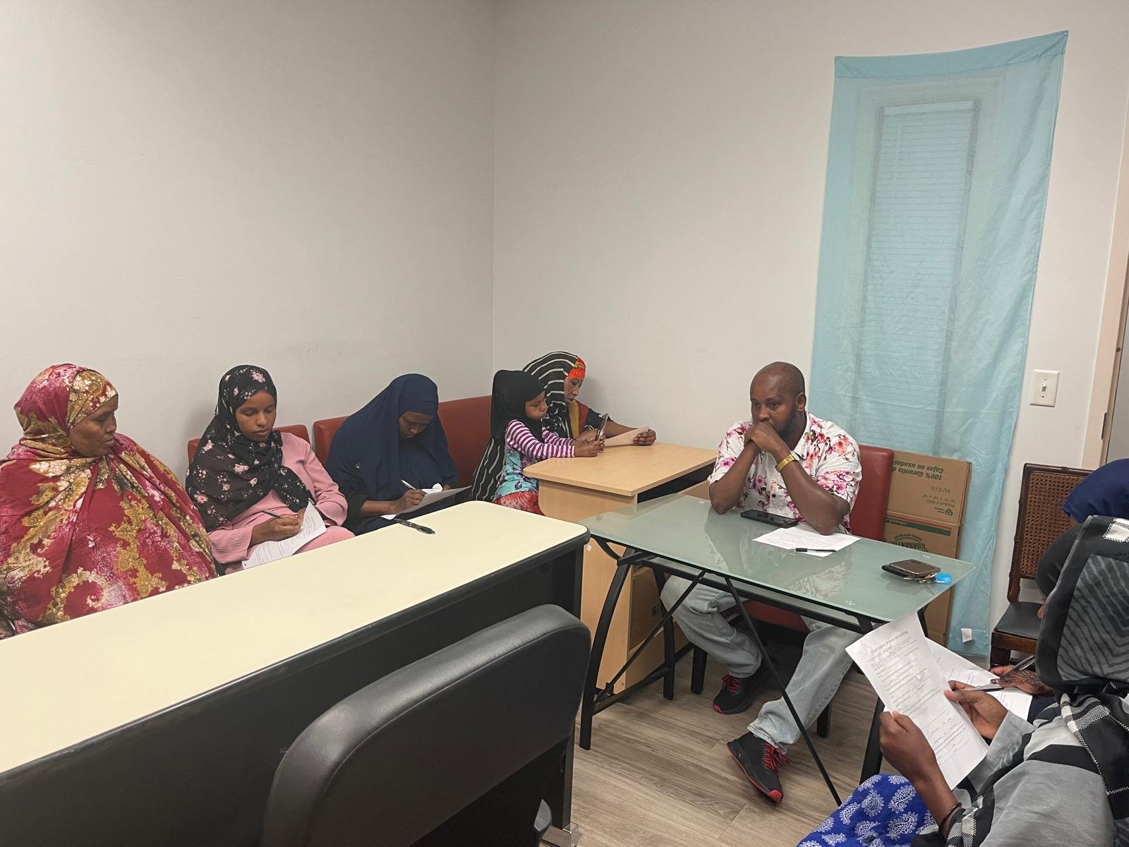 Community members participating in office and community activities